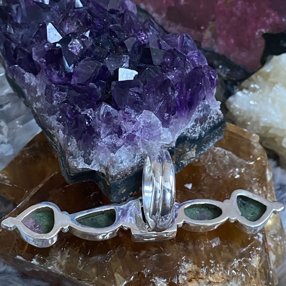 Ruby Zoisite super long sterling ring - Picture 3 of 7